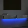 2 db betonszürke TV-szekrény LED-lámpákkal 60x35x15,5 cm