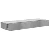 2 db betonszürke TV-szekrény LED-lámpákkal 60x35x15,5 cm