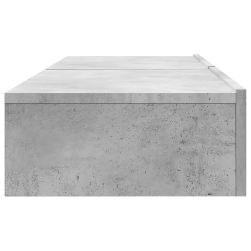 2 db betonszürke TV-szekrény LED-lámpákkal 60x35x15,5 cm