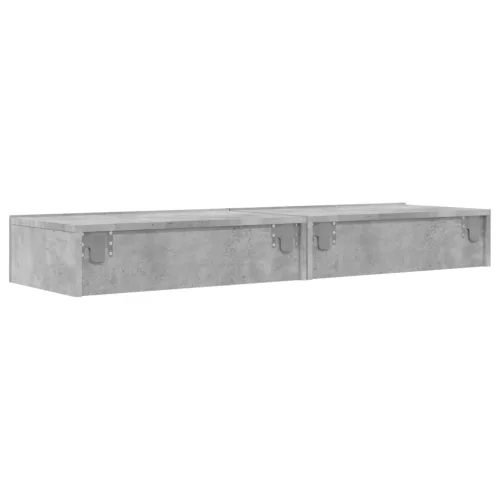 2 db betonszürke TV-szekrény LED-lámpákkal 60x35x15,5 cm