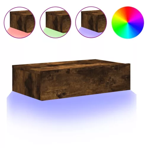 Sonoma tölgyszínű TV-szekrény LED-lámpákkal 60x35x15,5 cm