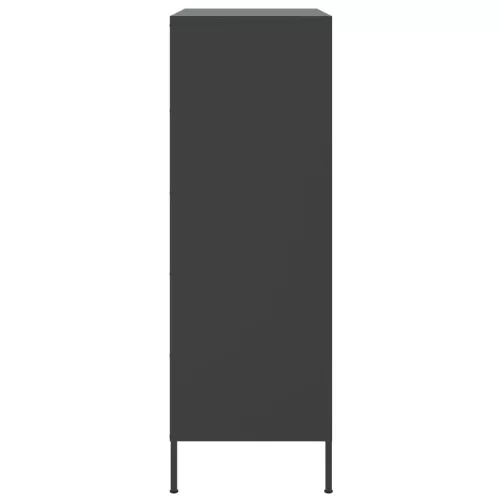 Fekete acél magasszekrény 68 x 39 x 113 cm
