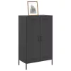 Fekete acél magasszekrény 68 x 39 x 113 cm