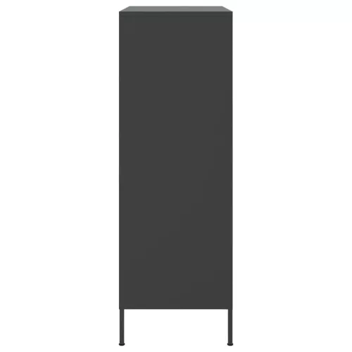 Fekete acél magasszekrény 68 x 39 x 113 cm