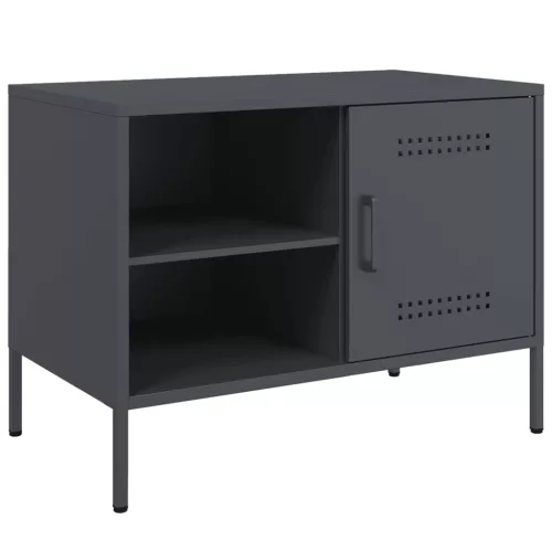 Antracitszürke acél TV-szekrény 68 x 39 x 50,5 cm