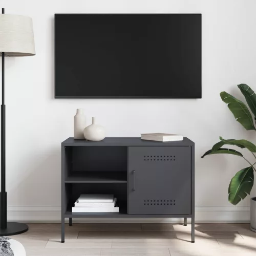 Antracitszürke acél TV-szekrény 68 x 39 x 50,5 cm
