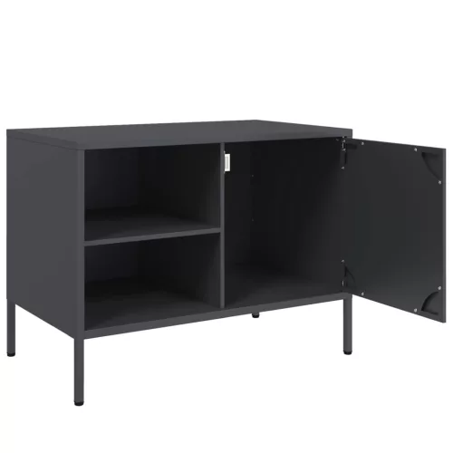 Antracitszürke acél TV-szekrény 68 x 39 x 50,5 cm