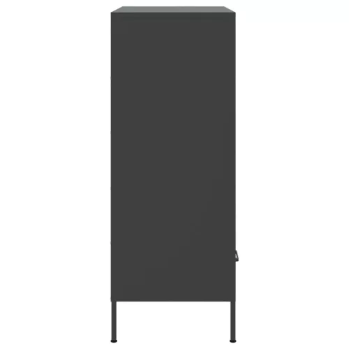 Fekete acél magasszekrény 68 x 39 x 101,5 cm