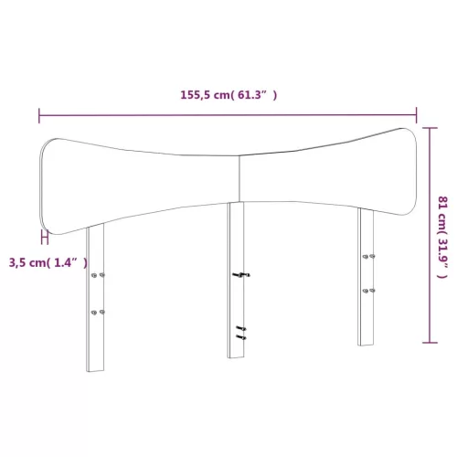 Fehér tömör fenyőfa fejtámla 150 cm
