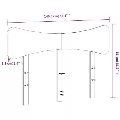 Tömör fenyőfa fejtámla 135 cm