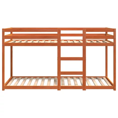 Viaszbarna tömör fenyőfa emeletes ágy 80 x 200 cm