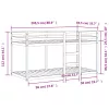 Viaszbarna tömör fenyőfa emeletes ágy 80 x 200 cm