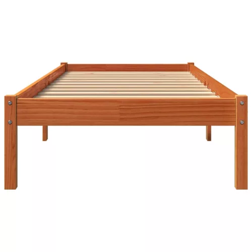 Viaszbarna tömör fenyőfa ágy matrac nélkül 100 x 200 cm