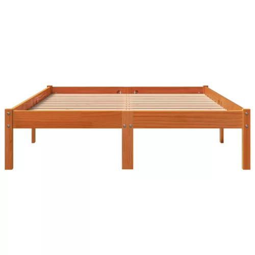 Viaszbarna tömör fenyőfa ágy matrac nélkül 140 x 200 cm