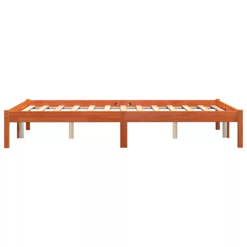 Viaszbarna tömör fenyőfa ágy matrac nélkül 140 x 200 cm