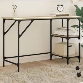   Sonoma tölgy színű fém és szerelt fa íróasztal 120 x 50 x 75 cm