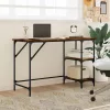 Füstös tölgy színű fém és szerelt fa íróasztal 120 x 50 x 75 cm