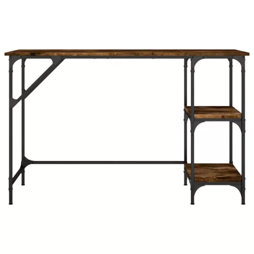 Füstös tölgy színű fém és szerelt fa íróasztal 120 x 50 x 75 cm