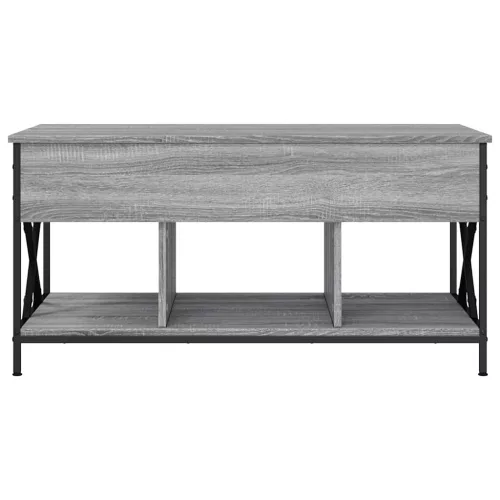 Szürke sonoma szerelt fa és fém dohányzóasztal 100 x 55 x 50 cm