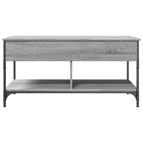 Szürke sonoma szerelt fa és fém dohányzóasztal 100 x 50 x 50 cm