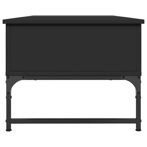 Fekete szerelt fa és fém dohányzóasztal 100 x 50 x 40 cm