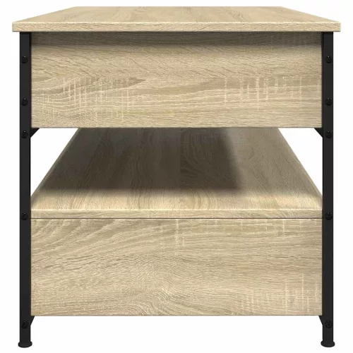 Sonoma tölgy szerelt fa és fém dohányzóasztal 85 x 50 x 50 cm