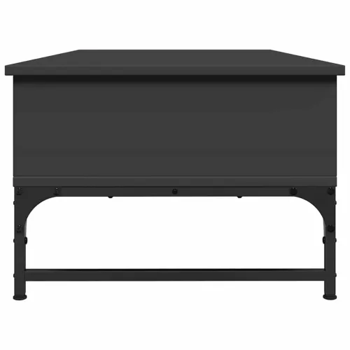 Fekete szerelt fa és fém dohányzóasztal 100 x 50 x 35 cm