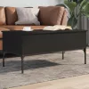 Fekete szerelt fa és fém dohányzóasztal 100 x 50 x 45 cm