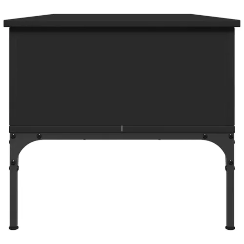 Fekete szerelt fa és fém dohányzóasztal 100 x 50 x 45 cm
