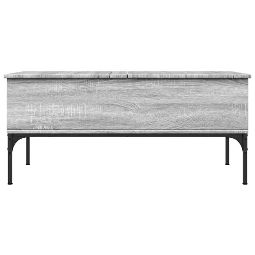 Szürke sonoma szerelt fa és fém dohányzóasztal 100 x 50 x 45 cm