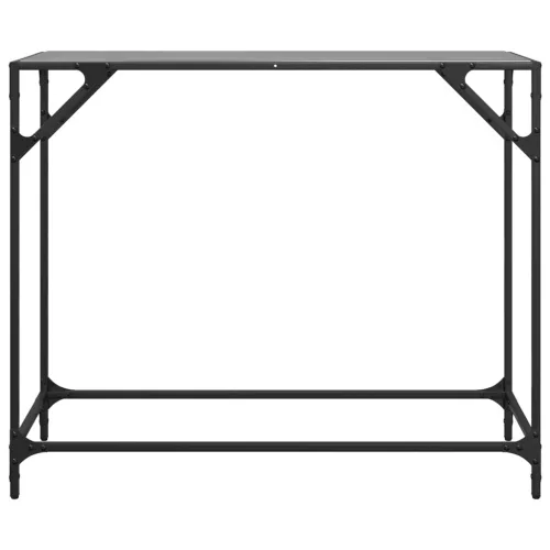 Acél tálalóasztal fekete üveglappal 98 x 35 x 81 cm