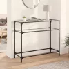 Acél tálalóasztal átlátszó üveglappal 98 x 35 x 81 cm