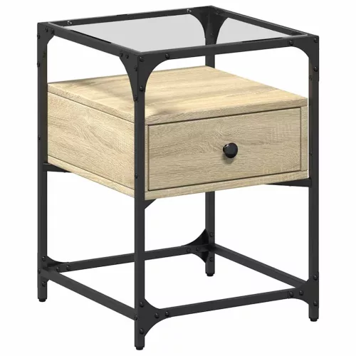Sonoma tölgy színű szerelt fa éjjeliszekrény 40 x 40 x 55 cm