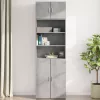 Betonszürke szerelt fa faliszekrény 70 x 42,5 x 40 cm