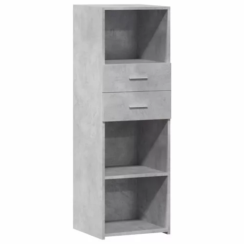 Betonszürke szerelt fa magasszekrény 40 x 42,5 x 124 cm