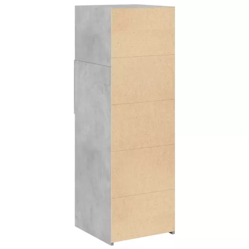 Betonszürke szerelt fa magasszekrény 40 x 42,5 x 124 cm