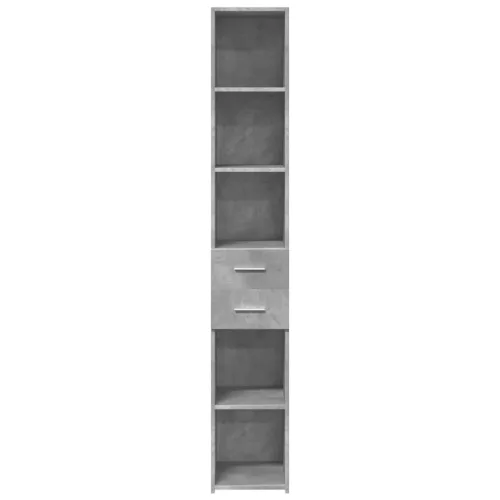 Betonszürke szerelt fa magasszekrény 30 x 42,5 x 185 cm