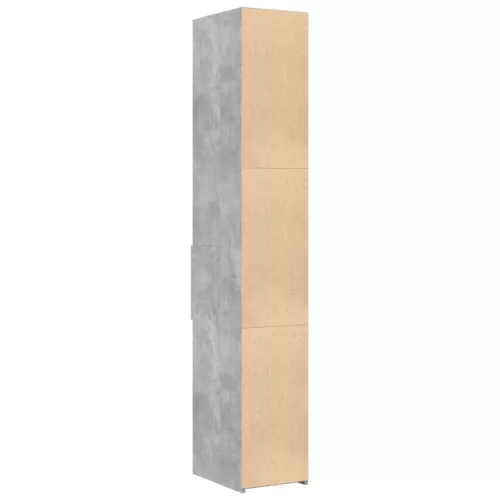 Betonszürke szerelt fa magasszekrény 30 x 42,5 x 185 cm