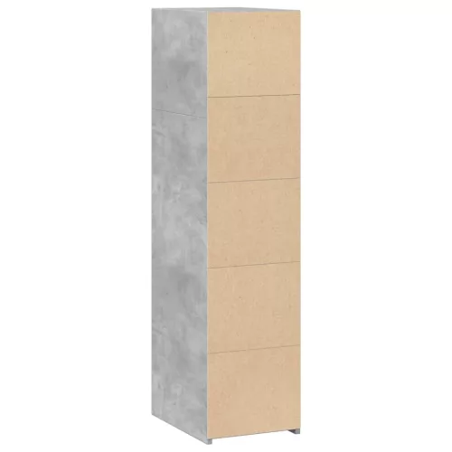 Betonszürke szerelt fa magasszekrény 30 x 41 x 124 cm