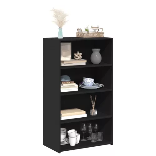 Fekete szerelt fa magasszekrény 70 x 41 x 124 cm