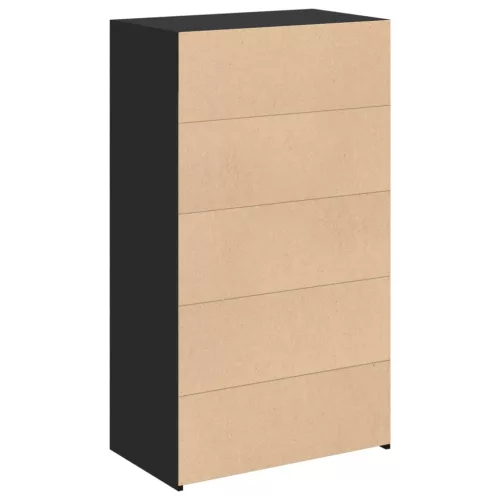 Fekete szerelt fa magasszekrény 70 x 41 x 124 cm