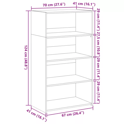 Fekete szerelt fa magasszekrény 70 x 41 x 124 cm