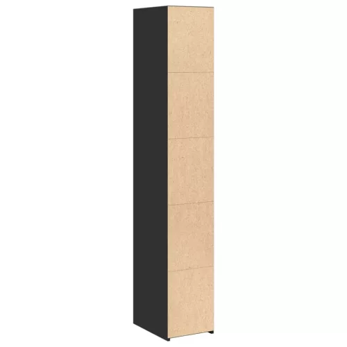 Fekete szerelt fa magasszekrény 30 x 41 x 185 cm