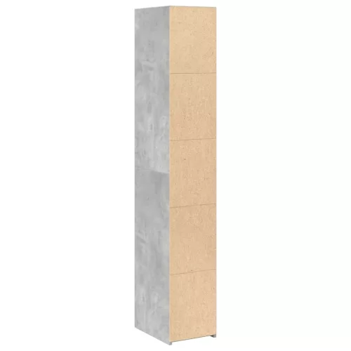 Betonszürke szerelt fa magasszekrény 30 x 41 x 185 cm