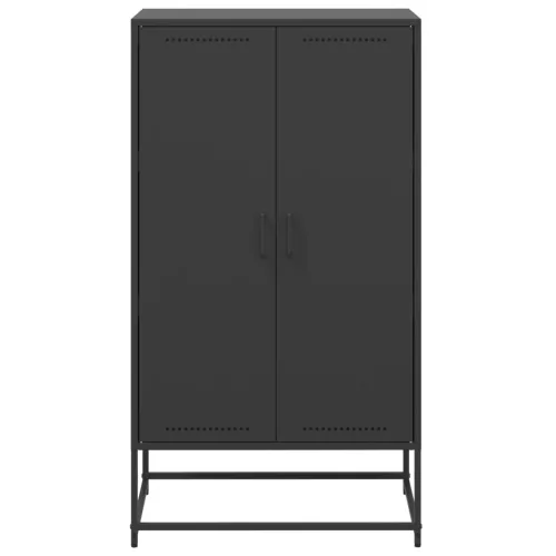 Fekete acél magasszekrény 68,5x38,5x123,5 cm