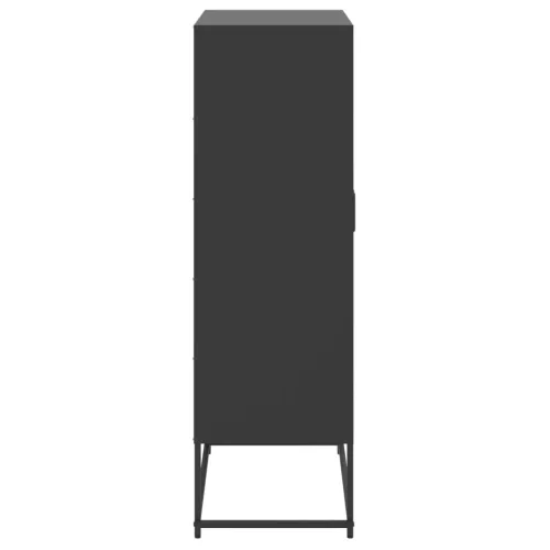 Fekete acél magasszekrény 68,5x38,5x123,5 cm