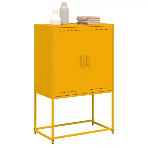 Mustársárga acél magasszekrény 68,5 x 38,5 x 107 cm