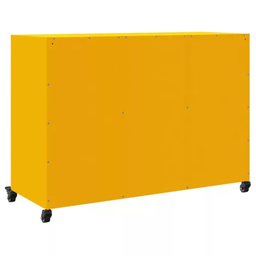 Mustársárga acél tálalószekrény 100,5 x 39 x 72 cm