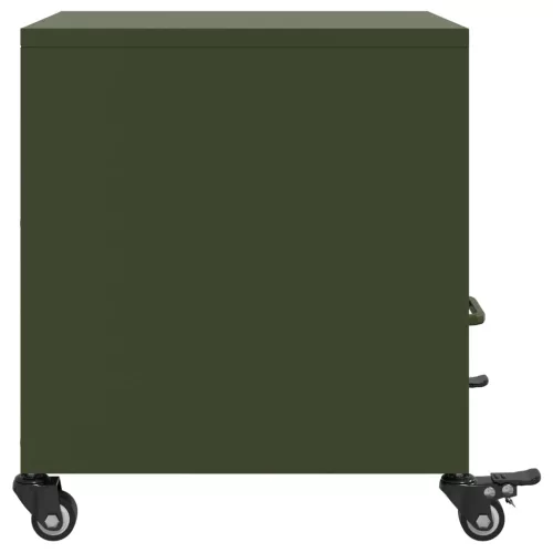 2 db olívazöld acél éjjeliszekrény 36x39x43,5 cm