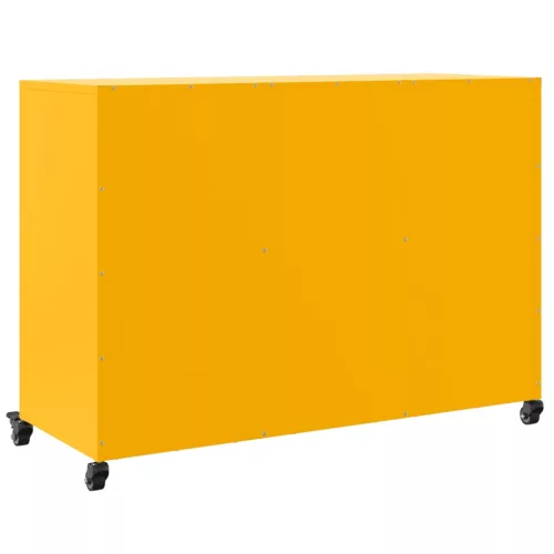 Mustársárga acél tálalószekrény 100,5 x 39 x 72 cm